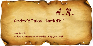 Andráska Markó névjegykártya